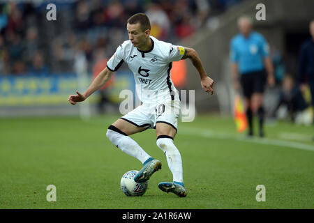 Swansea, Wales, Regno Unito. 28 Sep, 2019. Bersant Celina di Swansea City durante il cielo di scommessa match del campionato tra Swansea City e la lettura al Liberty Stadium, Swansea sabato 28 settembre 2019. (Credit: Jeff Thomas | MI News) solo uso editoriale, è richiesta una licenza per uso commerciale Credito: MI News & Sport /Alamy Live News Foto Stock