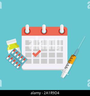 Tempo per vaccinare il concetto dello sfondo. Illustrazione Vettoriale Illustrazione Vettoriale