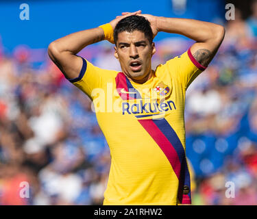 Madrid, Spagna. 28 Sep, 2019. Luis Suarez di FC Barcelonaduring match Getafe CF v FC Barcellona di LaLiga stagione 2019/2019, data 7. Coliseum Alfonso Perez Stadium. Madrid, Spagna, 28 set 2019. Credito: PRESSINPHOTO/Alamy Live News Foto Stock