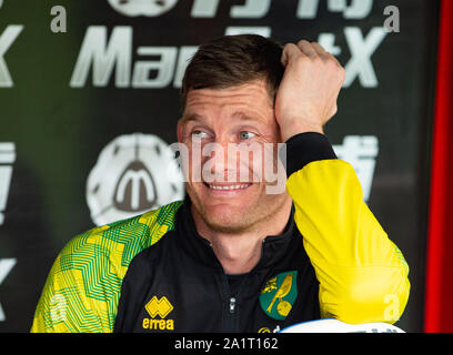 Londra, Regno Unito. 28 Sep, 2019. Norwich City Michael McGovern durante il match di Premier League tra Crystal Palace e Norwich City a Selhurst Park, Londra, Inghilterra il 28 settembre 2019. Foto di Andrea Aleksiejczuk/prime immagini multimediali. Credito: prime immagini multimediali/Alamy Live News Foto Stock