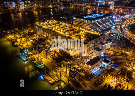 Kwai Tsing terminal per container da fuco view Foto Stock