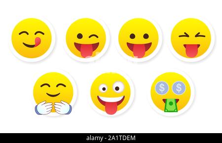 Set di adesivi emozioni illustrazione vettoriale Illustrazione Vettoriale
