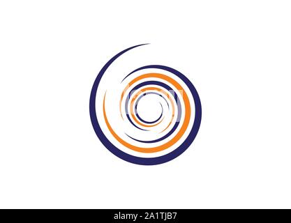 Spirale e volute logo design elementi, icone, simboli e segni. Fiore linea Swirl Logo logo a spirale, design a spirale logo. Logo rotondo design. Illustrazione Vettoriale