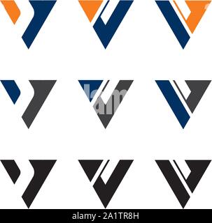 Lettera V Logo, Custom v logo design Illustrazione Vettoriale