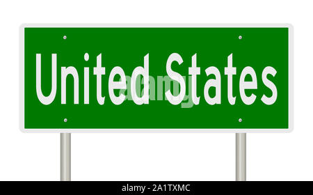 Il rendering di un verde autostrada segno per l'America Foto Stock