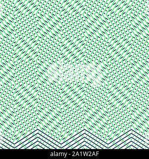 Le due tonalità, a 2 colori linee tratteggiate, speckle, cucitura, diffuso schema geometrico. Fitto reticolo ondulate, griglia. A intreccio, interconnettendo lineal, maglia lineare pat Illustrazione Vettoriale