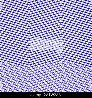 Le due tonalità, a 2 colori linee tratteggiate, speckle, cucitura, diffuso schema geometrico. Fitto reticolo ondulate, griglia. A intreccio, interconnettendo lineal, maglia lineare pat Illustrazione Vettoriale