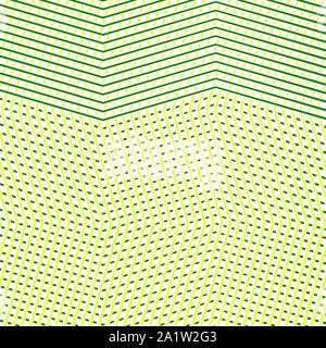Le due tonalità, a 2 colori linee tratteggiate, speckle, cucitura, diffuso schema geometrico. Fitto reticolo ondulate, griglia. A intreccio, interconnettendo lineal, maglia lineare pat Illustrazione Vettoriale