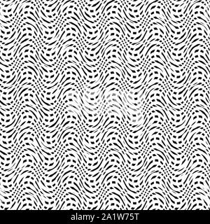 Bianco grill, reticolo di, incrociata a zig zag linee. Griglia simmetrica, la rete di linee con camber, effetto ad arco. Cellule di attraversata ondulate, scarabocchio, b Illustrazione Vettoriale