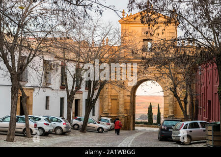 Carmona, Spagna. Il Puerta de Cordoba (Cordova Gate), uno degli ingressi monumentali della città murata di Carmona in Andalusia Foto Stock