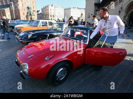 Cracovia. Cracovia. La Polonia. Il classico Moto Visualizza Cracovia sulla piazza principale del mercato. Evento annuale. Foto Stock