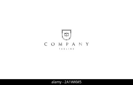 Il logo del vettore su cui l'immagine astratta della lettera H nel centro dello schermo. Illustrazione Vettoriale