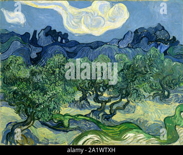 Gli Ulivi con le Alpilles in background, Vincent van Gogh, 1889 Foto Stock