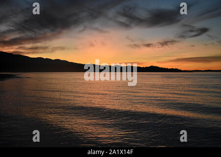 Tramonto di Nanaimo nella British Columbia, Canada Foto Stock