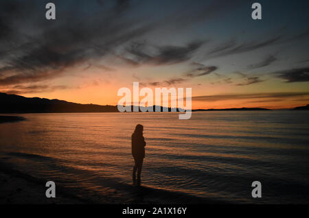 Tramonto di Nanaimo nella British Columbia, Canada Foto Stock