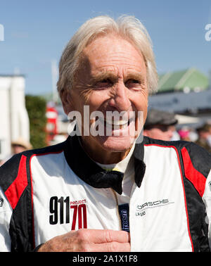 Derek Bell (Le Mans vincitore) al Goodwood xiv sett 2019 a Chichester, Inghilterra. Copyright Michael Cole Foto Stock