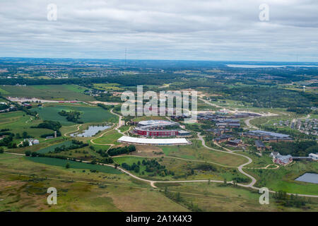 Vista aerea di Epic Systems di Verona, Wisconsin, USA, un importante innovatore in materia di electronic medical record. Foto Stock