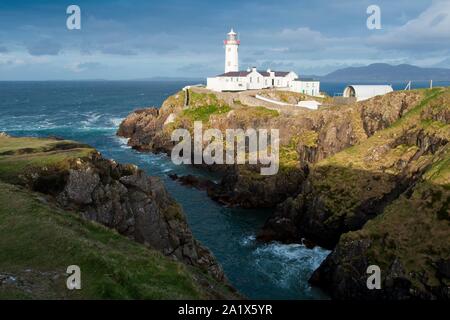 Faro testa Fannad, County Donegal, Irlanda Foto Stock