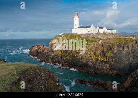 Faro testa Fannad, County Donegal, Irlanda Foto Stock