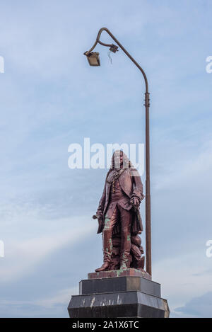 Pondicherry/India- 3 Settembre 2019: Statua di Joseph Francois Dupleix a Puducherry Beach Foto Stock