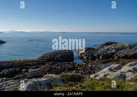 Paesaggi costieri, Isola di coll, Ebridi Interne, Scozia Foto Stock