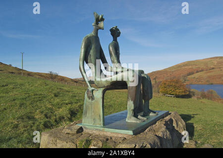 Il re e la Regina, Glenkiln statue, Glenkiln, Dumfries and Galloway Foto Stock