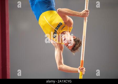 Doha, Katar. 28 Sep, 2019. Armand DUPLANTIS (SWE) l'azione. Pole Vault Qualificazione degli uomini, su 28.09.2019 mondiali di atletica 2019 a Doha/Qatar, dal 27.09. - 10.10.2019. | Utilizzo di credito in tutto il mondo: dpa/Alamy Live News Foto Stock