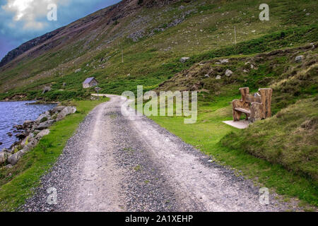 Percorso attorno a Loch Lee. Angus, Scotland, Regno Unito. Cairngorms National Park. Foto Stock