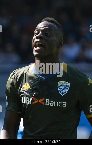 NAPOLI,Italia Settembre 29 2019 Mario Balotelli di Brescia in azione durante il Campionato Italiano League match tra SSC Napoli Vs Brescia allo Stadio San Paolo di Napoli il 29 settembre 2019 (foto di Marco Iorio) Foto Stock