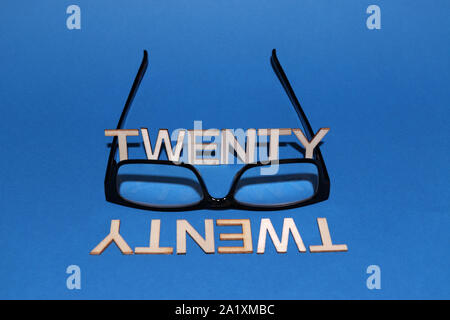 Una immagine concettuale illustrante 20-20 vision Foto Stock