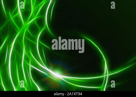 Verde laser astratta curva di movimento morbido sfondo del fascio Foto Stock