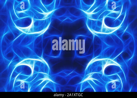 Blue plasma astratta curva di movimento fascio morbido 3D rendering sullo sfondo Foto Stock
