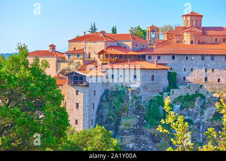 Il monastero di grande Meteoron in Meteora, Kalabaka, Grecia Foto Stock