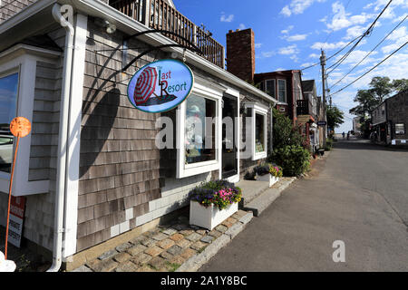 Collo Bearskin quartiere di Rockport Massachusetts Foto Stock