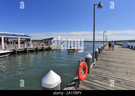 Claudio su l'acqua Greenport Long Island New York Foto Stock