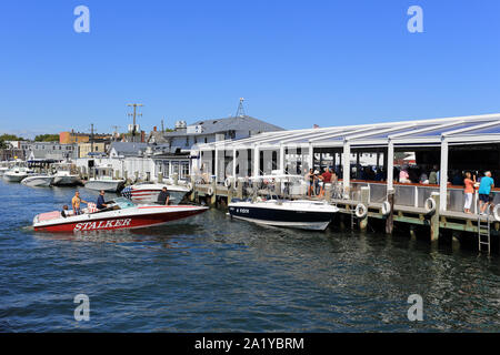 Claudio su l'acqua Greenport Long Island New York Foto Stock