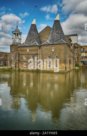 Tre mulini isola ad est di Londra Foto Stock