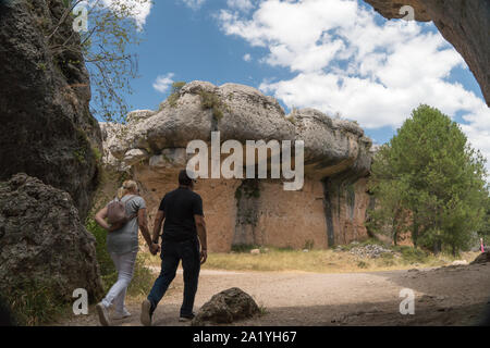 Ciudad Encantada (inglese: Città incantata), Spagna - 24 agosto 2019 - un sito geologico nei pressi della città di Cuenca Foto Stock
