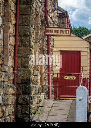 Ufficio Booking, Goathland Stazione, North Yorkshire Moors Railway, UK. Foto Stock