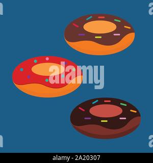 Le ciambelle con topping illustrazione vettoriale Illustrazione Vettoriale