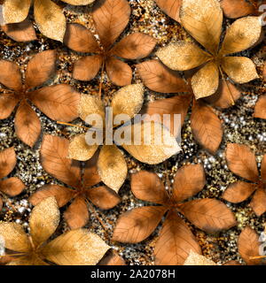 Giallo di foglie di castagno modello senza giunture Foto Stock