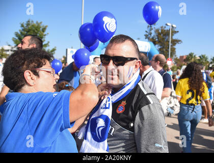Barcellona, 29-09-2019. RCD Espanyol tifosi durante un match day. Foto Stock