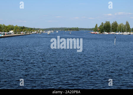 Lappeenranta, Finlandia - 27 Luglio 2019: bella giornata d'estate al porto di Lappeenranta. Foto Stock