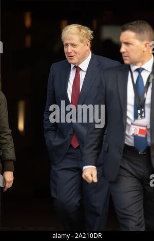 Manchester, Regno Unito. Il 30 settembre, 2019. L'Rt Hon Boris Johnson MP, Primo Ministro del Regno Unito il primo signore del Ministero del tesoro presso il congresso del partito conservatore al Manchester Central Convention Complex, Manchester il lunedì 30 settembre 2019 (di credito: P Scaasi | MI News) Credito: MI News & Sport /Alamy Live News Foto Stock