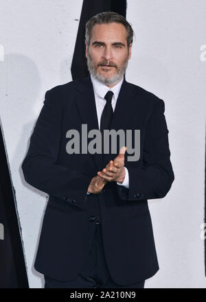 Los Angeles, Stati Uniti d'America. 28 Sep, 2019. Joaquin Phoenix 09/28/2019 La premiere del "Jolly" tenutasi presso la leva TCL Chinese Theatre di Los Angeles, CA Credito: Cronos/Alamy Live News Foto Stock