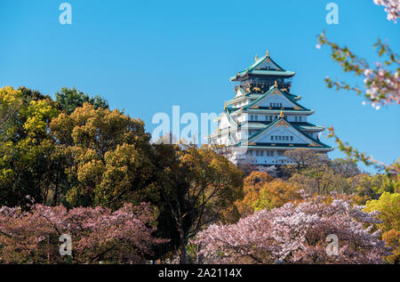 Il Castello di Osaka (Osakajo), Osaka, Giappone Foto Stock