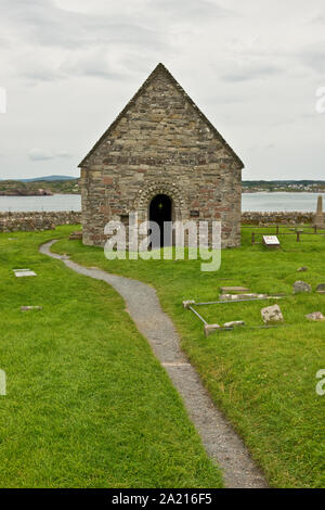 St orano la cappella. Iona, Ebridi Interne, Scozia Foto Stock