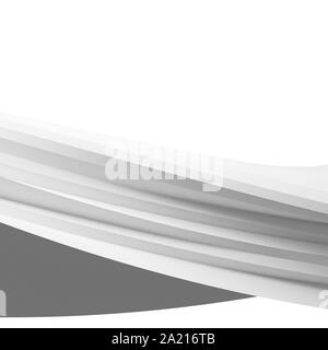 Abstract curvo struttura a spirale, forma di elica frammento isolato su sfondo bianco con copia area spazio sulla parte superiore, quadrato 3d rendering immagine Foto Stock