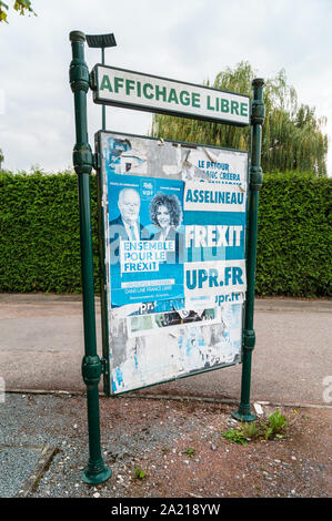 Partito Frexit elezione europea poster, Saint-Omer, Pas de Calais, Hauts de France, Francia Foto Stock