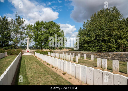 Cajeul CWGC British cimitero di St-Martin-Sur Cojeul vicino a Arras Foto Stock